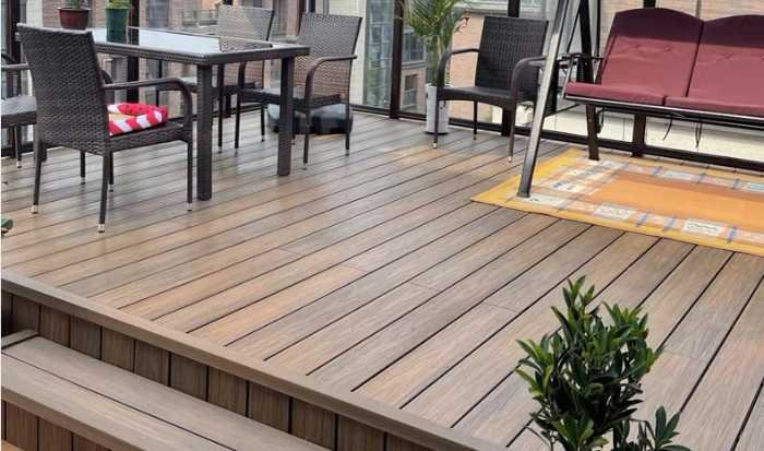 Composite decking terrace